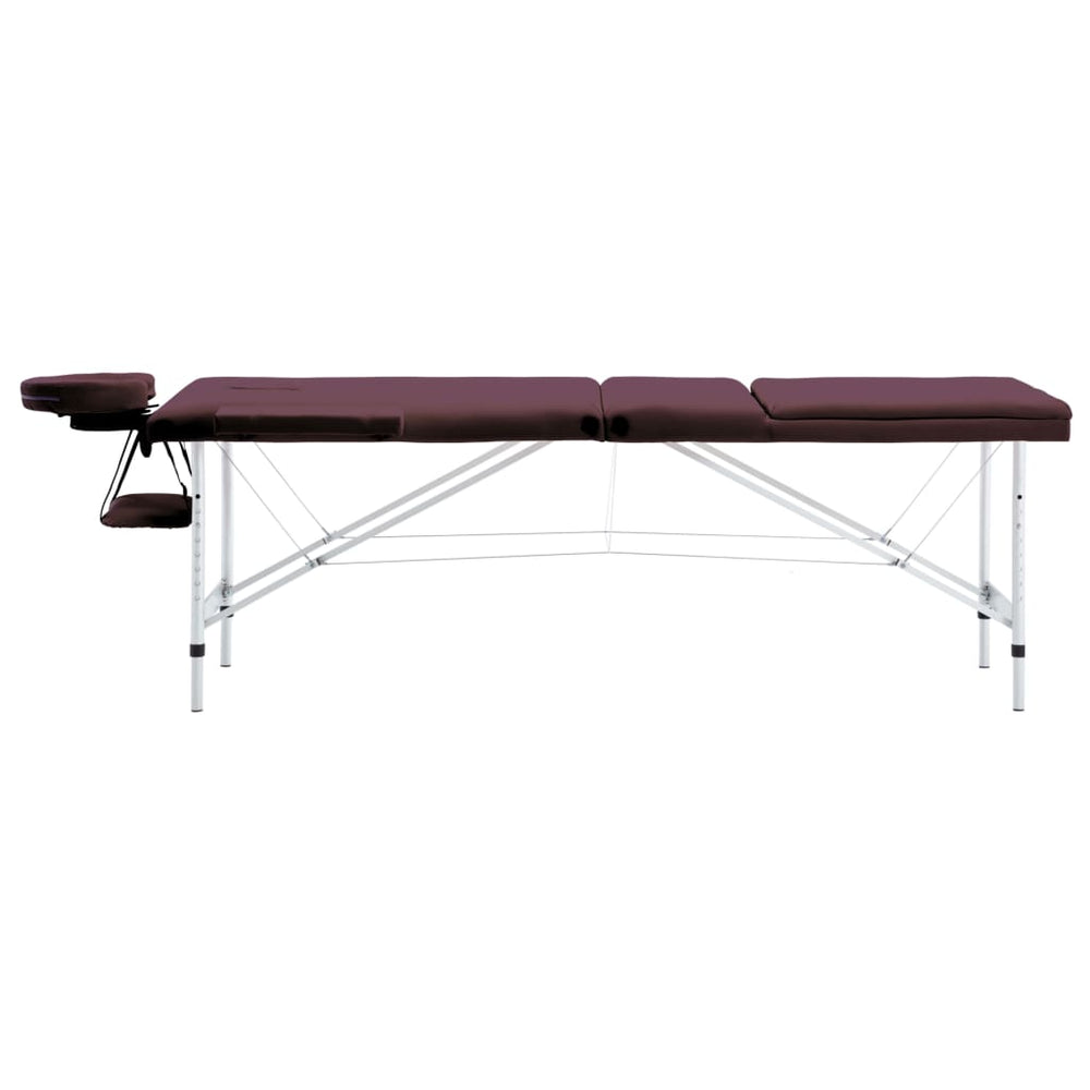Klappbarer Massagetisch 3 Zonen Dunkellila