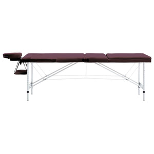 Klappbarer Massagetisch 3 Zonen Dunkellila