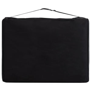 Klappbare Massageliege 2-Zonen Holz Schwarz/Beige