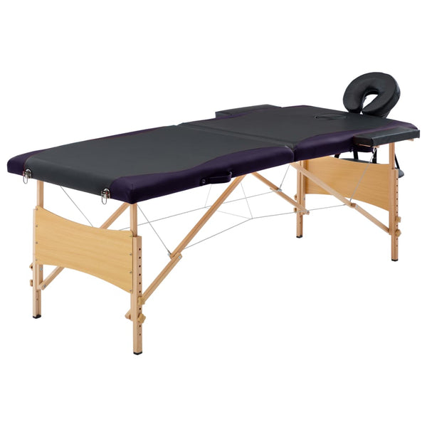 Klappbare Massageliege 2-Zonen Schwarz
