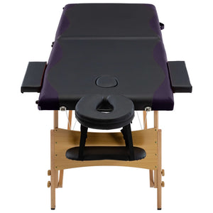 Klappbare Massageliege 2-Zonen Schwarz