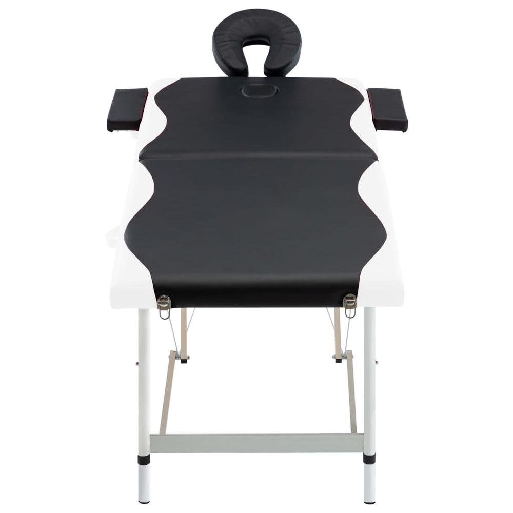 Klappbare Massageliege 2-Zonen Schwarz/Weiß