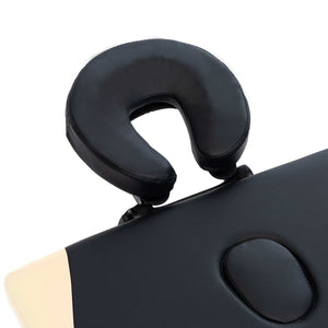 Klappbare Massageliege 2-Zonen Schwarz Beige