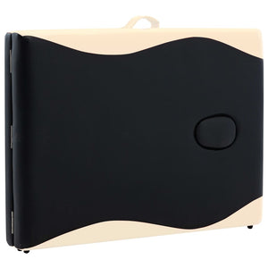 Klappbare Massageliege 2-Zonen Schwarz Beige