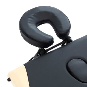 Klappbare Massageliege 3-Zonen Aluminium Schwarz Beige