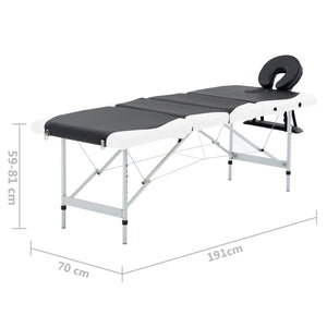 Klappbare Massageliege 4 Zonen Aluminium