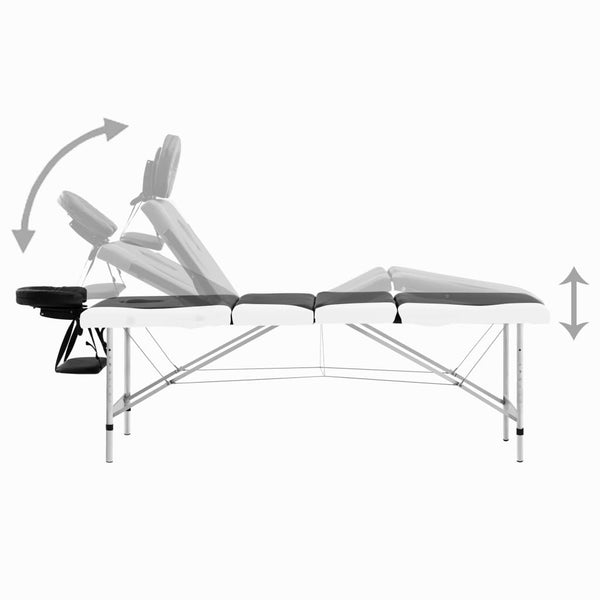 Klappbare Massageliege 4 Zonen Aluminium