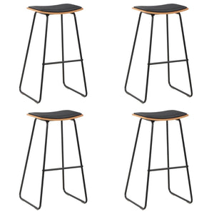 vidaXL Tabourets de bar 4 pcs Similicuir Noir