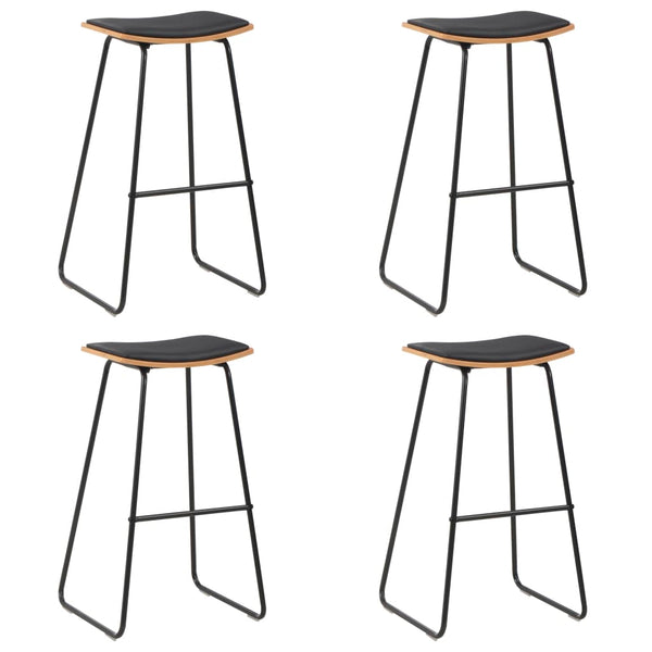 vidaXL Tabourets de bar 4 pcs Similicuir Noir