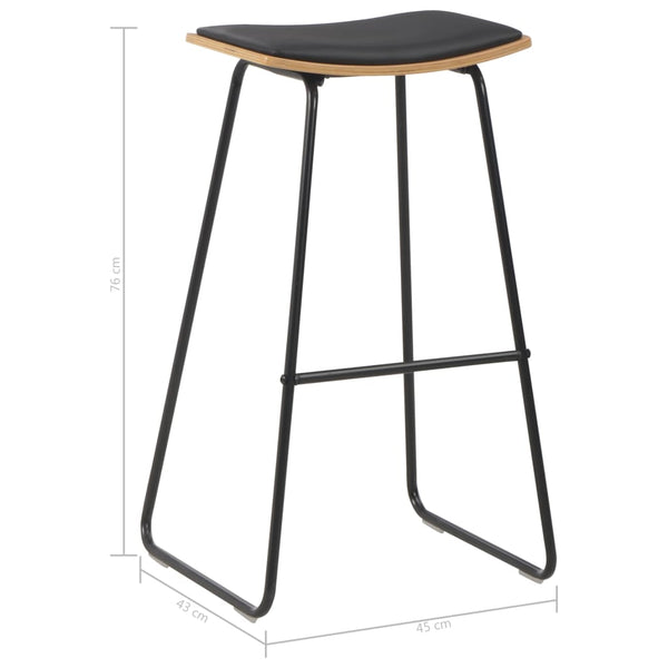 vidaXL Tabourets de bar 4 pcs Similicuir Noir