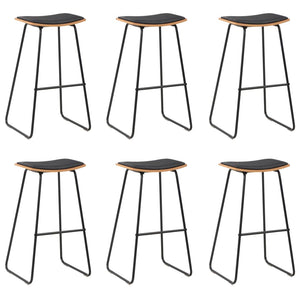 vidaXL Tabourets de bar 6 pcs Similicuir Noir