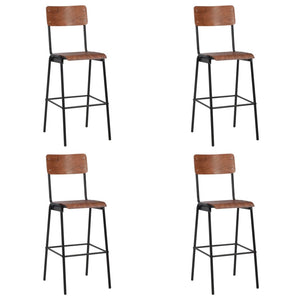 Barhocker 4 Stk. Massives Sperrholz Stahl