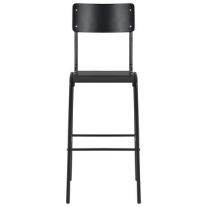 Barhocker 4 Stk. Schwarz Massives Sperrholz Stahl