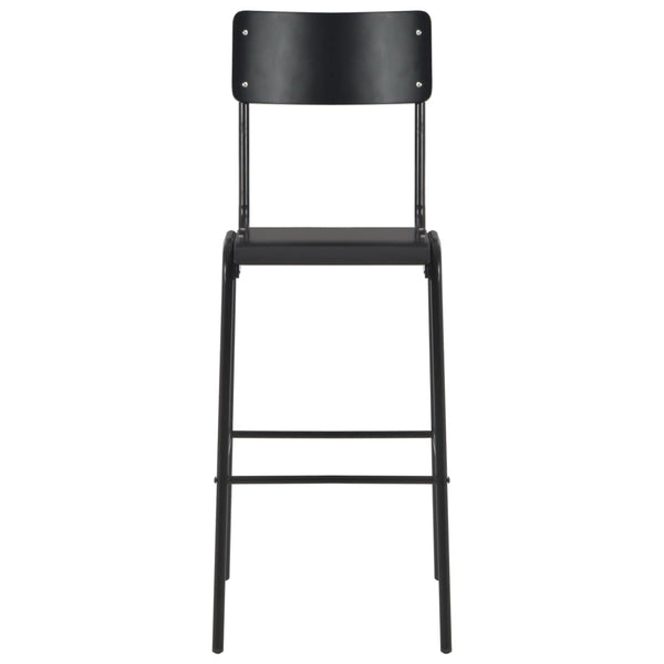 Barhocker 4 Stk. Schwarz Massives Sperrholz Stahl