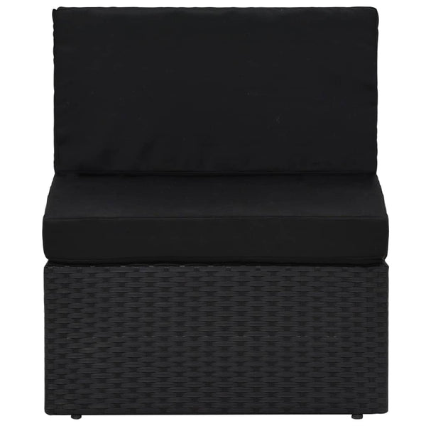 7-tlg. Garten-Lounge-Set Poly Rattan Schwarz