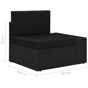 8-tlg. Garten-Lounge-Set Poly Rattan Schwarz