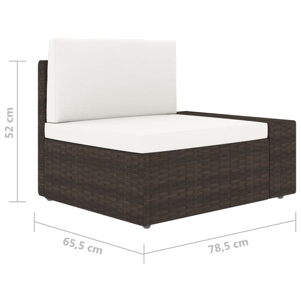 5-tlg. Garten-Lounge-Set Poly Rattan Braun