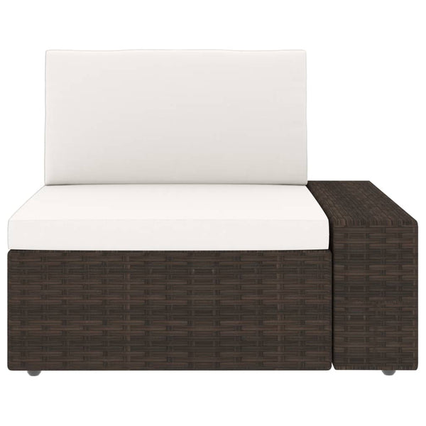 5-tlg. Garten-Lounge-Set Poly Rattan Braun