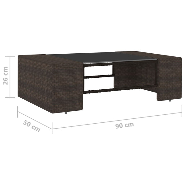 6-tlg. Garten-Lounge-Set Poly Rattan Braun