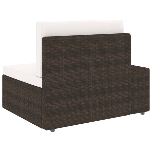 4-tlg. Garten-Lounge-Set Poly Rattan Braun