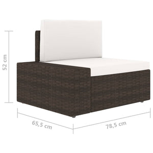 4-tlg. Garten-Lounge-Set Poly Rattan Braun