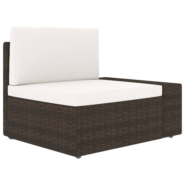 4-tlg. Garten-Lounge-Set Poly Rattan Braun