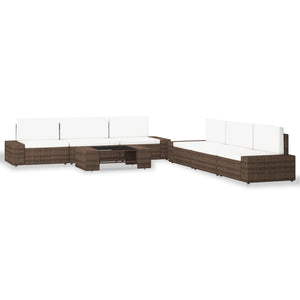 7-tlg. Garten-Lounge-Set Poly Rattan Braun