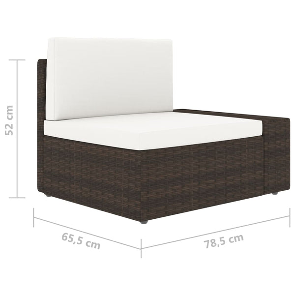 7-tlg. Garten-Lounge-Set Poly Rattan Braun