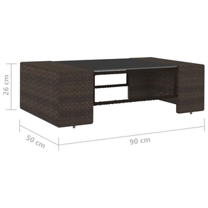 7-tlg. Garten-Lounge-Set Poly Rattan Braun