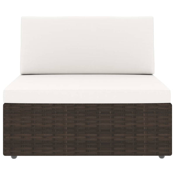 7-tlg. Garten-Lounge-Set Poly Rattan Braun