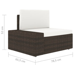 8-tlg. Garten-Lounge-Set Poly Rattan Braun