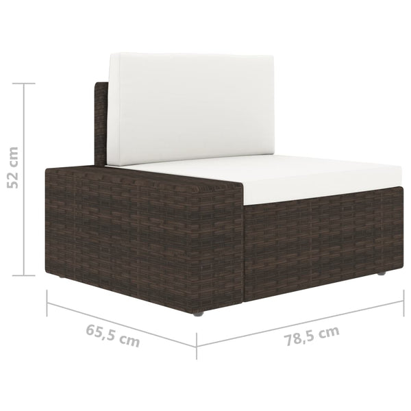 8-tlg. Garten-Lounge-Set Poly Rattan Braun