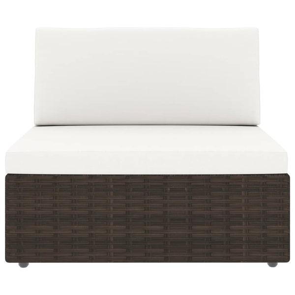 4-tlg. Garten-Lounge-Set Poly Rattan Braun
