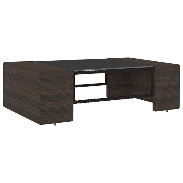 5-tlg. Garten-Lounge-Set Poly Rattan Braun
