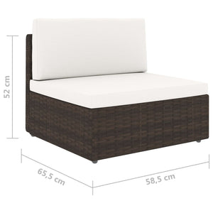 5-tlg. Garten-Lounge-Set Poly Rattan Braun