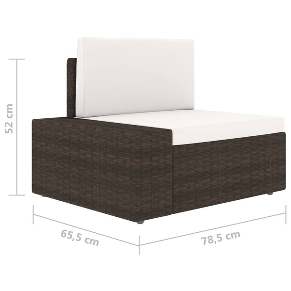 5-tlg. Garten-Lounge-Set Poly Rattan Braun