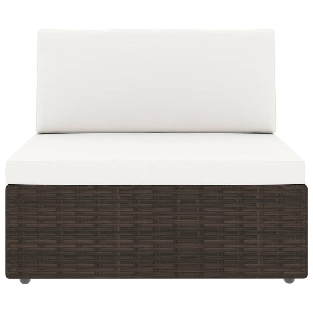 10-tlg. Garten-Lounge-Set Poly Rattan Braun