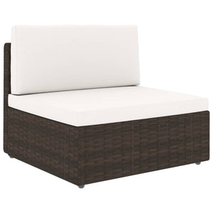 10-tlg. Garten-Lounge-Set Poly Rattan Braun
