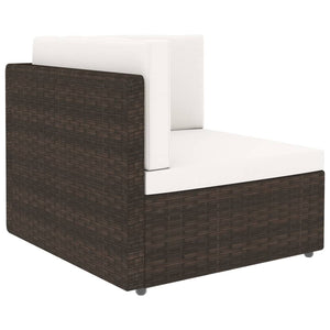 7-tlg. Garten-Lounge-Set Poly Rattan Braun