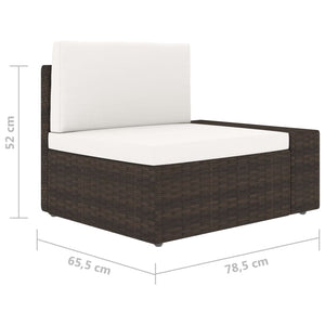 7-tlg. Garten-Lounge-Set Poly Rattan Braun
