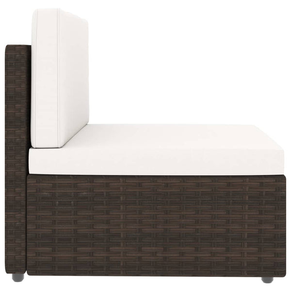 7-tlg. Garten-Lounge-Set Poly Rattan Braun