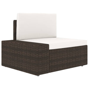 7-tlg. Garten-Lounge-Set Poly Rattan Braun