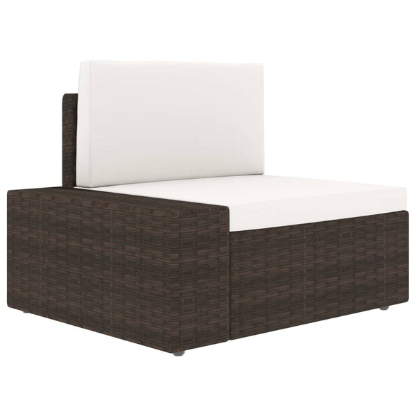 7-tlg. Garten-Lounge-Set Poly Rattan Braun