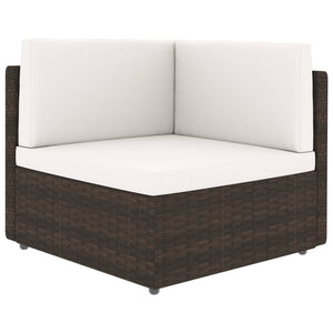 9-tlg. Garten-Lounge-Set Poly Rattan Braun