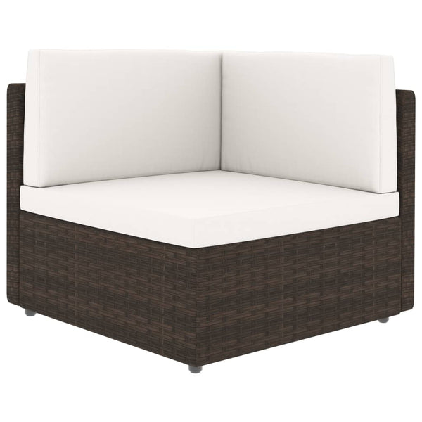 9-tlg. Garten-Lounge-Set Poly Rattan Braun