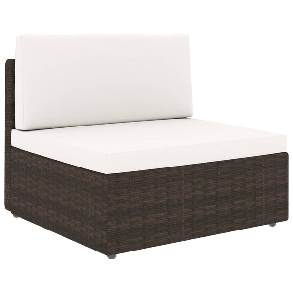 9-tlg. Garten-Lounge-Set Poly Rattan Braun