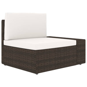 9-tlg. Garten-Lounge-Set Poly Rattan Braun