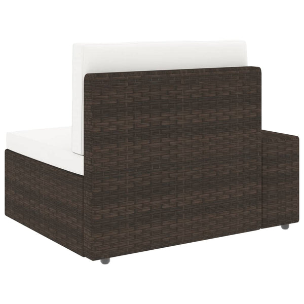 9-tlg. Garten-Lounge-Set Poly Rattan Braun