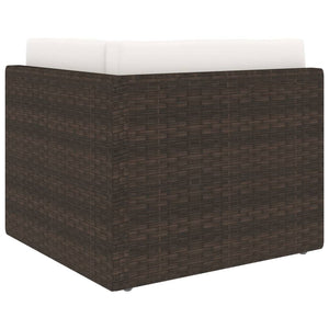 10-tlg. Garten-Lounge-Set Poly Rattan Braun