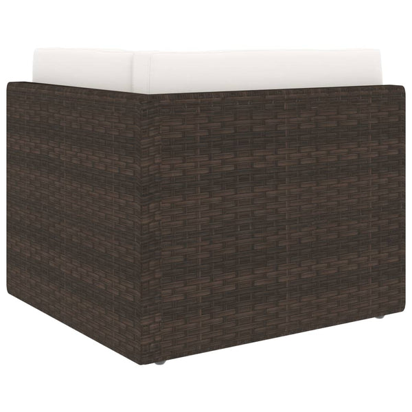 10-tlg. Garten-Lounge-Set Poly Rattan Braun